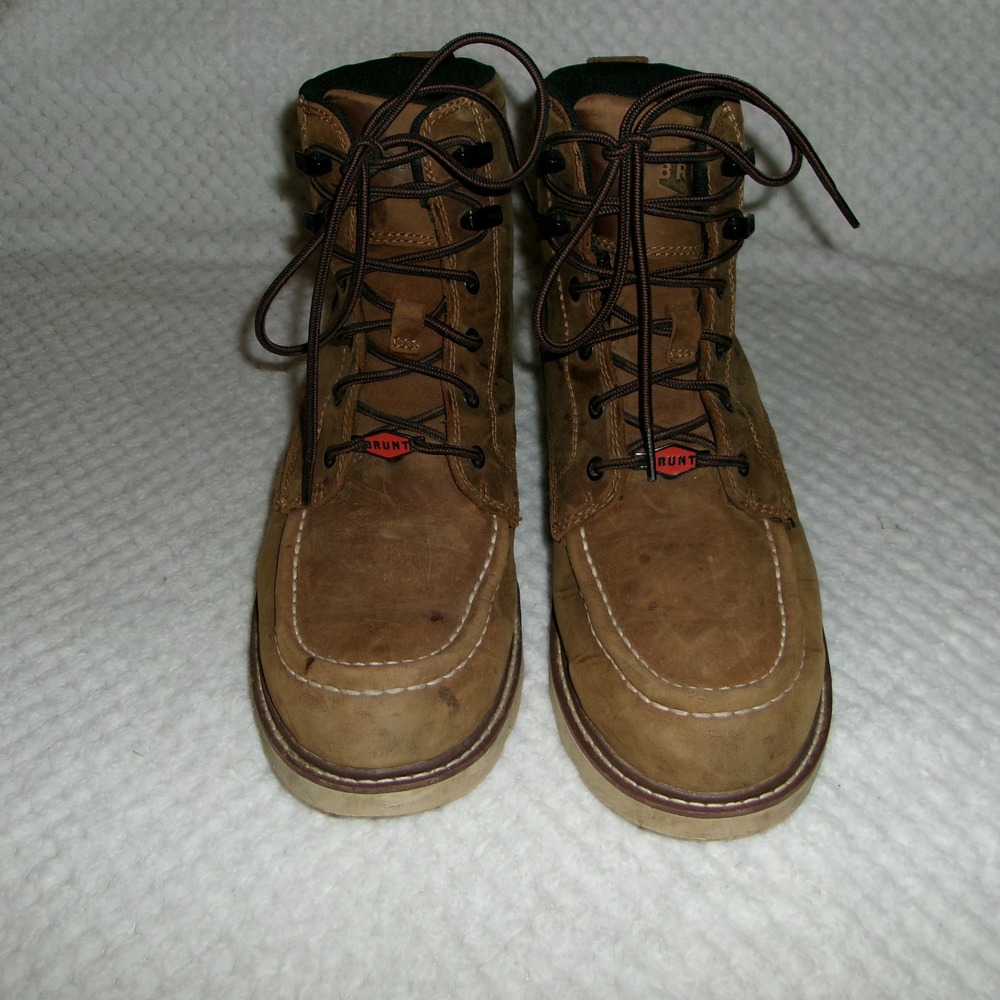 Brunt Mens 11 The Marin Soft Toe Work Boots Brown Waterproof Leather Moc Toe EH